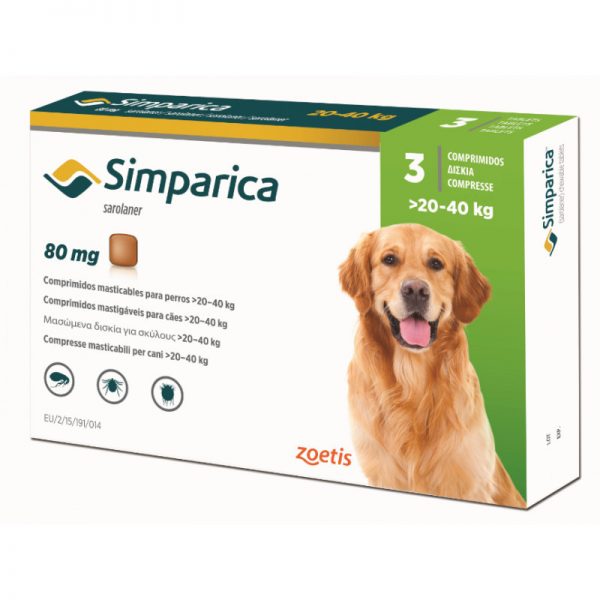 %% SIMPARICA ANTI-FLEA AND TICK PILL FOR A DOG WEIGHING 20 TO 40 KG