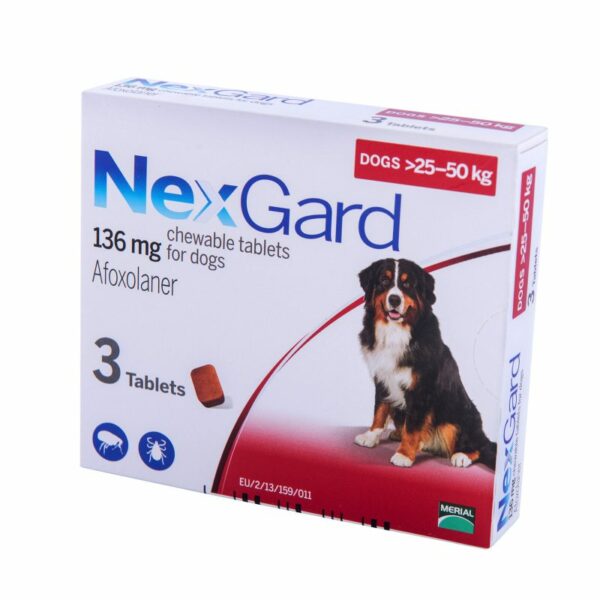 [:he]NEXGARD כדור נגד פרעושים וקרציות משקל 25 עד 50 קילוגרם[:]