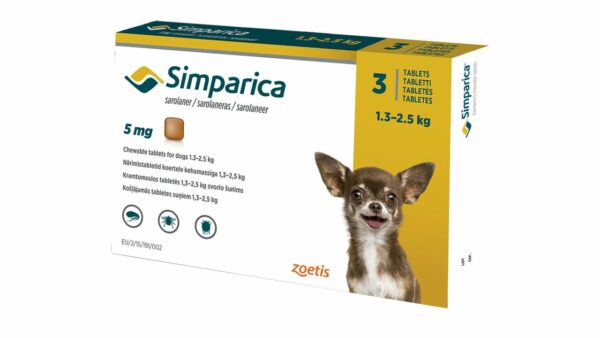 %% Simparica-5mg - tablets against fleas and ticks for dogs weighing 1.3-2.5 kg